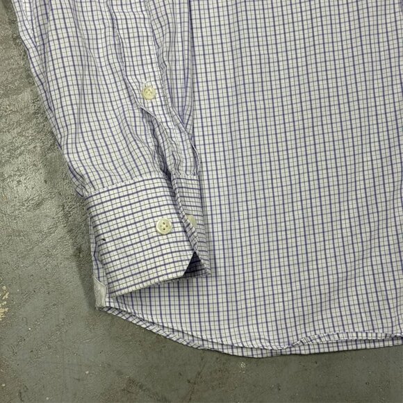 Emanuel Berg Paris Dress Shirt White / Blue Check Italy Cotton 15.5 Medium - Picture 3 of 9